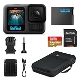 GoPro HERO13 ブラック - 5.3K60ビデオ付き防水アクションカメラ、27MP写真+HBシリーズレンズ+Sandisk 64GB SDカード+スリンガーケースカメラとの互換性