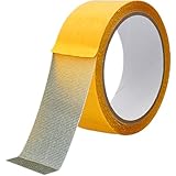 両面テープ 布テープ 6cm×10m 強力 はがせる 半透明 ダクトテープ カーペットテープ 高粘着 地震対策 イエロー NYANDELMO ND-0007-R08-YE-6cm×10m