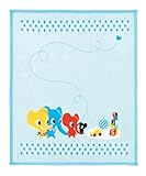 西川 リビング ベビー 綿 毛布 リトルファントO1 1531-43003 サックス