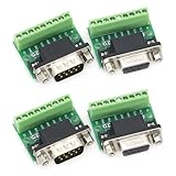 TVETE 9ピン VGA9コネクタ DB9端子台 変換ボード 【メス2個とオス2個】 ネジ端子 シリアル通信 RS232 RS485 便利 安定的 開発ボード 産業オートメーション 通信機器 多機能インターフェースキャリア