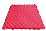 吸音 スポンジ 波型 10枚セット 防音材 吸音材 500mm x 500mm x 30mm (赤)