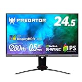 Acer ゲーミングモニター Predator XB253QGWbmiiprzx 24.5インチ IPS 非光沢 フルHD 0.5ms 240Hz HDMI (280Hz DisplayPort/オーバークロック) USB3.0 G-SYNC Compatible VESA DisplayHDR 400 スピーカー内蔵 VESAマウント対応 高さ調節 スイベル ピボット