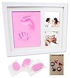ユー・メイ・ドリーム メモリアル 手形 足形 フォトフレーム 粘土 セット 大切な思い出 写真 お祝い 出産祝い ギフト (ピンク)