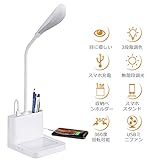デスクライト 目に優しい 多機能ライトLED テーブルライト USBミニファン付 3段階調色 無段階調光 メッセージボード 機能付き 360