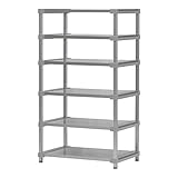 ※受注生産 返品・交換不可※選べる幅サイズ31段階！軽量アルミ製 収納ラック6段 棚板奥行54cm 高さ150cm 幅バリエーション30cm～180cm (95cm)