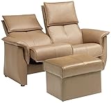 大川家具 ハーティーカンパニー リクライニングソファ スツール付 スバル 2人掛け キャメル色(ok)