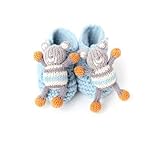 Finn + Emma Organic Cotton Baby Boys Rattle Booties - Bear (Discontinued by Manufacturer) by Finn + 