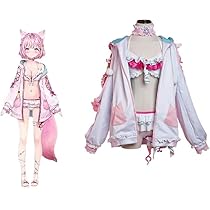 ホロライブ 博衣こより コスプレ 水着 パーカー ウィッグ 耳 尻尾　フルセット ホロライブ 博衣こより コスプレ 水着 パーカー ウィッグ 耳