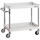 トラスコ フェニックスワゴン 900×600 2段 径75ゴム車輪 ホワイト PEW-692-G75-W