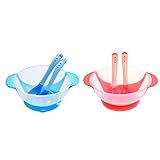 Baosity 赤ちゃん　食器　ボウル　フォーク　感温スプーン　吸盤付き　サクション　耐熱性　転倒防止 　