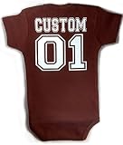 赤ちゃんでフットボールカスタムPersonalized Back LetteringボディスーツOutfitブラウンユニセックス カラー: ブラウン