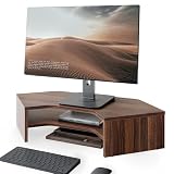 Fenge モニター台 卓上 パソコン台 机上台 46cm横幅 木製天板 2段 PC台 収納 モニタースタンド ブラウン G04B2054D