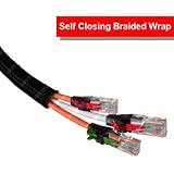 3/4" Hook Self Closing Braided Wrap - 50 Feet - Black [並行輸入品]