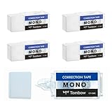 トンボ鉛筆 修正テープ 5mm MONO モノ ポケット (モノ消しデザインの修正テープ) 使い切りタイプ モノカラー 5個 4m CT-CM5-5P