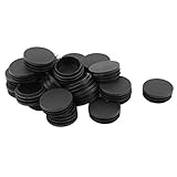 uxcell ラウンドチューブ挿入　黒いプラスチック製挿入　24個　45mm ブランキング　栓キャップ