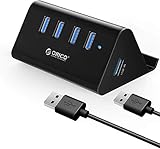 ORICO USB3.0 ハブ 4ポート スマホホルダー & HUB バスパワー 5Gbps 高速 ハブ 100cm 取り外し可能 ケーブル