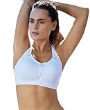 [エステ エヴェン] スポーツブラ レディース ブラジャー ジッパー 45386 L 白 [並行輸入品]