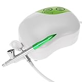 KKmoon エアブラシキット DC12V 100-240V ミニエアコンプレッサー スプレーガン 口径0.4mm シングルアクションエアブラシ ボディーペイント 化粧 クラフト 装飾 おもちゃモデル