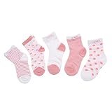 Xiton 靴下 子供 通気性 コットン 幼児用 子供 ベビー 可愛い クルー丈 シンプル 薄手 5足セット 1?3歳