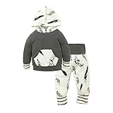 キッズ　ベビー服　上下セット　Ｔシャツ　ロングパンツ　2点セット　フード付き　長袖　コットン　着心地良い　お洒落　出産祝い (90)