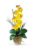 High Quality 1016-GY Phalaenopsis Silk Orchid Flower Arrangement, Yellow