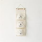 mnzpghtye Wall Hangingストレージバッグオーガナイザーリネンクローゼット子供部屋オーガナイザーポーチfor Toys Books Cosmetic Sundries 3ポケット ホ