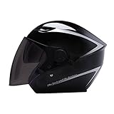 バイク用ヘルメット　ジェット　ダブルシールド　春夏秋冬　レディース　メンズ　原付　オートバイ　アンチショツク　防衝撃　通気性抜群　クリア/スモークシールド　アウトドア＆スポーツ　54～60cm