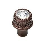 Carpe Diem Hardware Carpe Diem 863-22C Cache' Medium round knob with 16mm swarovski elements Oil Rub