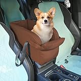 【2025年新登場】犬 ドライブボックス 車 ペットドライブボックス 犬シート車 アームレストボックス 助手席 飛び出し防止 Eppinn 小型犬 猫 車用 ベッド ドライブベッド カー用品 お出かけ おしゃれ 車載用 旅行 アウトドア 滑り止め (ブラウン)