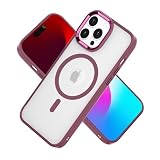 iPhone 16 Pro Max ケース MagSafe対応 TPU PC素材 透明 薄型 軽量 全面保護 アイフォン 16 Pro Max 用 スマホカバー レッド