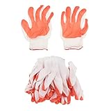 B Blesiya 作業用グローブ 　天然ゴム　ゴム付きグローブ　耐久性　通気性　軽量　伸縮性　修理用　耐食性