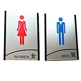EXDUCT トイレプレート トイレ 案内板 男女 両面テープ サインプレート 看板 ドアプレート トイレプレート トイレ 更衣室 シャワールーム
