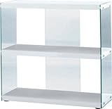 グラスシェルフ ロータイプ [W83 x D31.5 x H77cm] 合成樹脂化粧合板　8mm強化ガラス