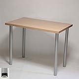 カウンターテーブル 幅100×奥行き65×高さ80cm ナチュラル(シルバー脚)アジャスター付