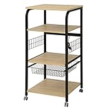 大型レンジ対応 レンジ台 クロノス 4段タイプ 50幅以上60幅以下 スライド棚 レンジラック レンジ台 おしゃれキッチンワゴン スチール製 ミッドセンチュリー