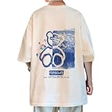 [Aaronlive] 夏服メンズ 半袖 tシャツ 丸首 おしゃれ 大きいサイズ かわいいクマの絵柄 五分袖 軽い柔らかい シルエット おしゃれ ファッション メンズ tシャツ 春夏服 white XL