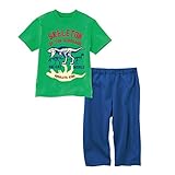 (ニッセン) nissen キッズ 男の子 蓄光 プリント パジャマ グリーン ＋ 紺 身長 130 cm