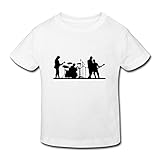 星 ２～６歳子供 男女兼用 半袖 ティー Tシャツ バンド 音楽 楽器 コンサート White 5-6 Toddler