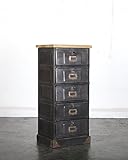 IRON/WD DRAWERCHEST/ブラック スチール×ウッド インダストリアルキャビネット