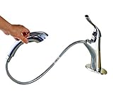 Rozin 浴室 洗面所 シンク用 蛇口 混合栓 クロムめっき 洗面所 流し台用 じゃぐち プルアウトスプレーノズルを装備