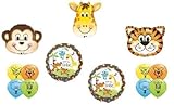 loonballoonベビーシャワージャングル動物園Safari Monkey Tiger Giraffe ( 13 )パーティーデコレーションバルーンセット