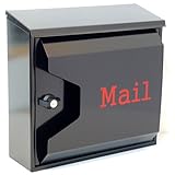 郵便ポスト メールボックス壁掛け 黒色 ステンレス m043