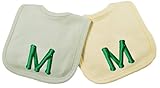 Princess Linens Embroidered Cotton Knit Bib Set - Yellow/Sage, M by Princess Linens