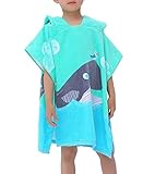 (ケヤカ) Keyaka 子供服 ベビー バスローブ バスタオル ビーチタオル プールタオル パジャマ ルームウェア 全4柄 綿100% フード付き 男女兼用 女の子 男の子 幼児 キッズ 動物柄 可