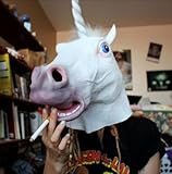 Weryn(TM) ユニコーン馬の頭部マスクハロウィン仮装パーティープロップノベルティラテックスゴム不気味なコスプレ
