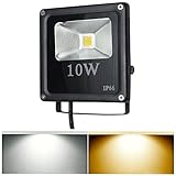 高輝度 LED投光器 10W LED作業灯 看板照明 薄型 昼白色・電球色 広角 IP66防水防塵 省エネ長寿命 看板灯 集魚灯 作業灯 (10w電球色)