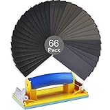 サンドペーパー 紙やすりセット 66枚入り GUNA ハンドサンダー付き 耐水ペーパー ヤスリホルダー (120 240 400 600 800 1000 1200 1500 2000 2500 30