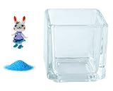 花市場直送便 ミニチュアガラス ラビちゃん グレープ & カラーサンド ブルー & 植え込み用グラス ニューブロックS