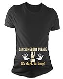 レディースマタニティTシャツだれか、Please Let Me Out Its Dark In Here Funny Baby妊娠ギフトby BritTot US サイズ: 3L カラー: ブラック