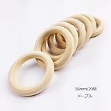 Mamimami Home 噛がため　おしゃぶり　56mm/20pc 天然木製 メープルリング DIY　ネックレス　ブレスレット　赤ちゃんの玩具 授乳看護用　プレゼント　[BPAフリー][FDA認可済